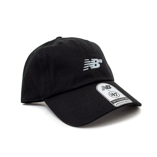 '47 Numeric Clean Up 6 Panel Strapback Hat (Black / Dark Silver Metallic)