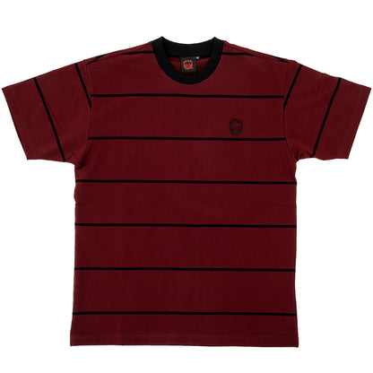 Bighead Embroidered Stripe S/S T-Shirt (Burgundy / Black)