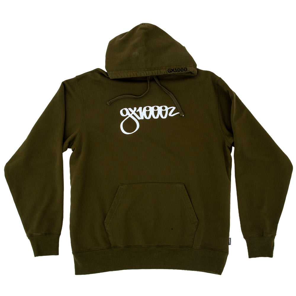 Script Hooded Sweatshirt (Military Green)