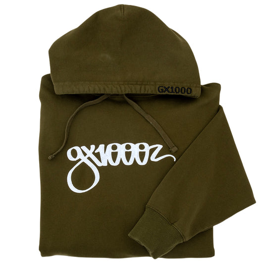 Script Hooded Sweatshirt (Military Green)
