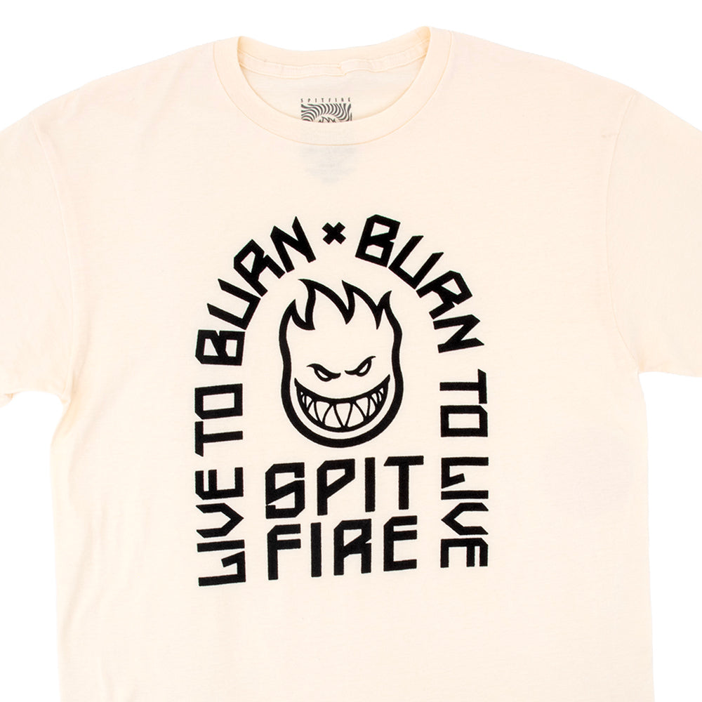 Live To Burn Arch S/S T-Shirt (Natural / Black)