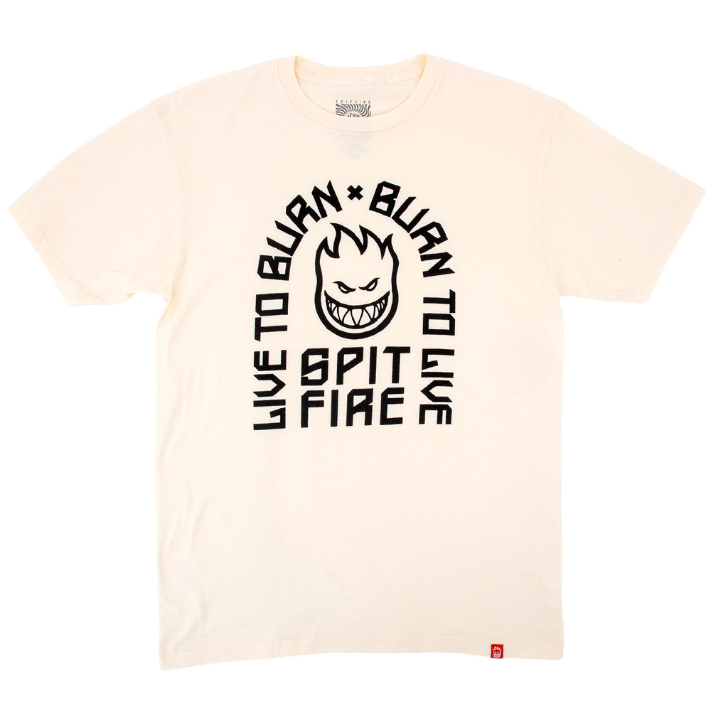 Live To Burn Arch S/S T-Shirt (Natural / Black)