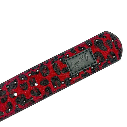 Cheetah Rivet Belt (Burgundy)