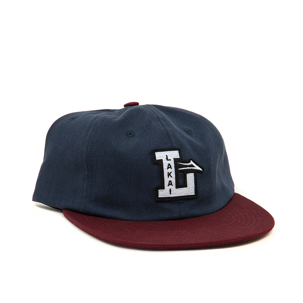 Letterman Polo Strapback Hat (Navy / Burgundy) (S)