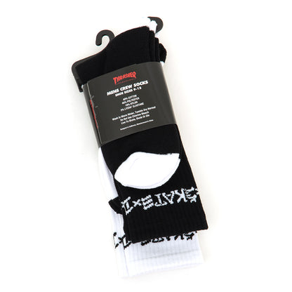 Skate and Destroy Crew Sock 2 pack (Black / White)