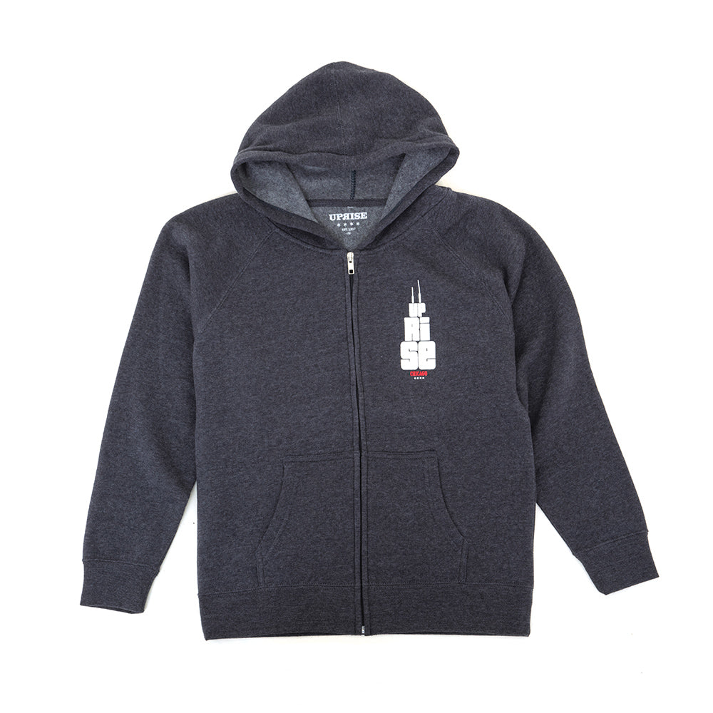 Youth Sears Tower Hooded Zip Up (Midnight Heather)