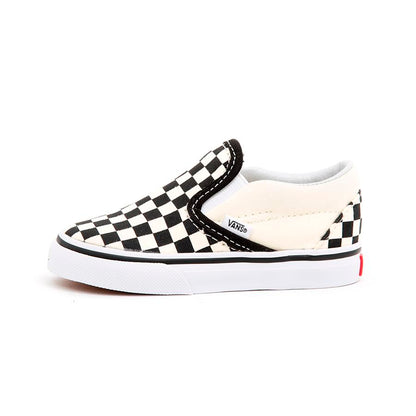 Toddler Classic Slip-On (Black and White Checkerboard / White) VBU